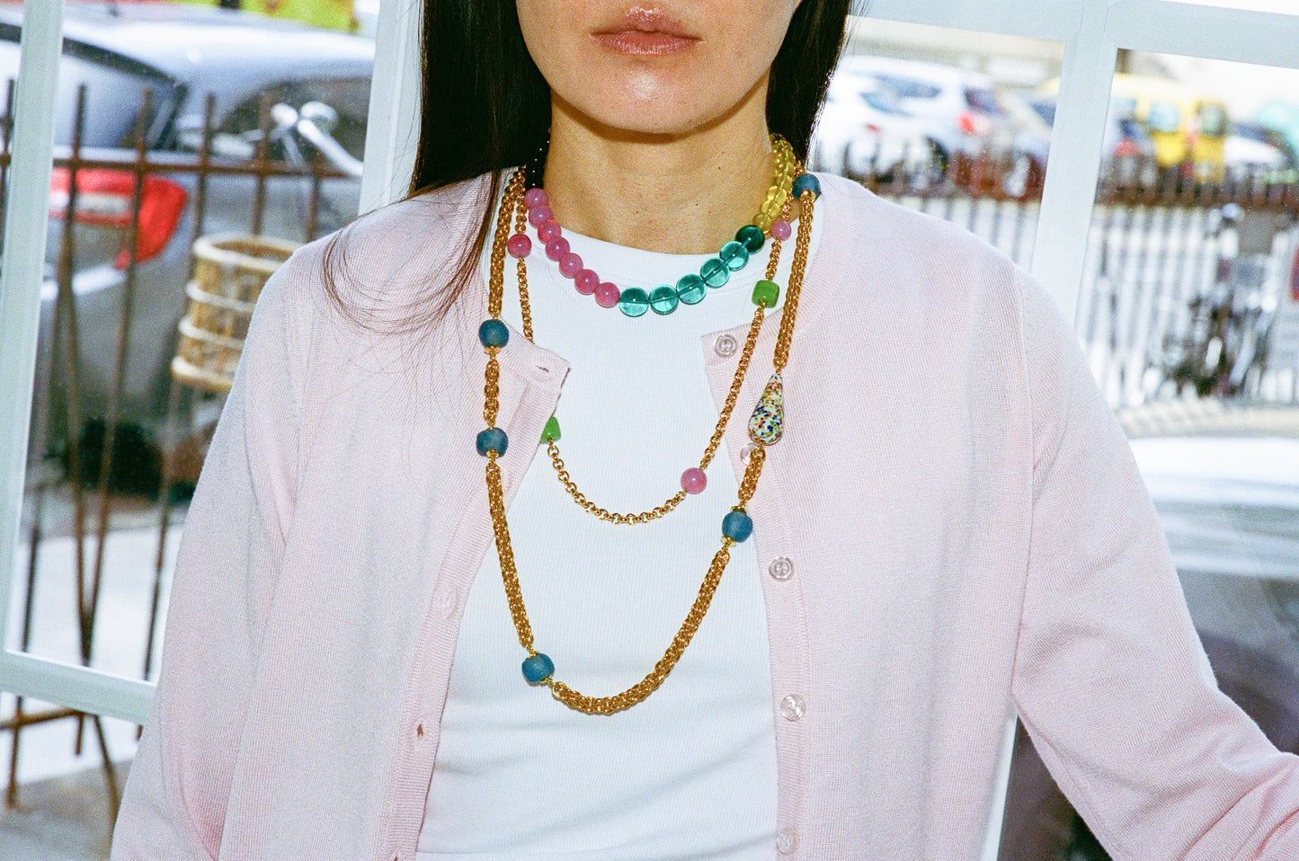 Lungo Chain Pink Green